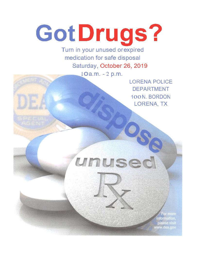 DRUG TAKE BACK OCTOBER 26, 2019
